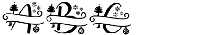 Stunning Christmas Monogram Monogram Font UPPERCASE