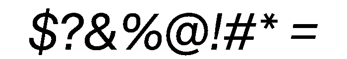 STKBureauSans BookItalic Font OTHER CHARS