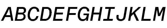 STKBureauSansMono Italic Font UPPERCASE