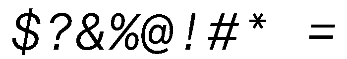 STKBureauSansMono LightItalic Font OTHER CHARS