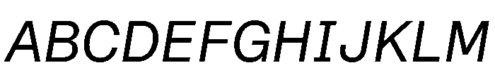 STKBureauSansSemiMonoComplete BookItalic Instance Font UPPERCASE
