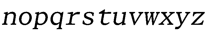 STKBureauSerifMono BookItalic Font LOWERCASE