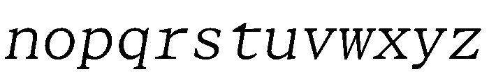 STKBureauSerifMono LightItalic Font LOWERCASE