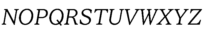 STKBureauSerifSemiMono LightItalic Font UPPERCASE