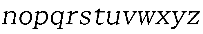 STKBureauSerifSemiMono LightItalic Font LOWERCASE