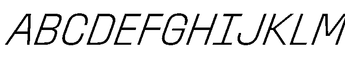 StardustVAR CondensedExtraLightItalic Instance 074ebf2a Font UPPERCASE