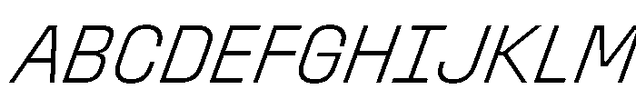 StardustVAR CondensedExtraLightItalic Instance Font UPPERCASE
