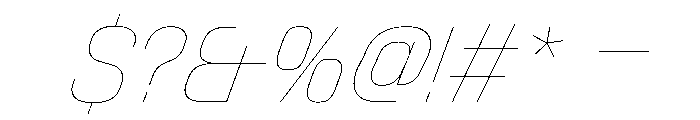 StardustVAR CondensedHairlineItalic Instance Font OTHER CHARS