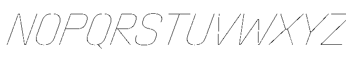 StardustVAR CondensedHairlineItalic Instance Font UPPERCASE