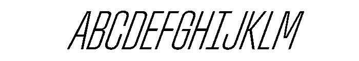 StardustVAR UltraCondensedExtraLightItalic Instance 840e713d Font UPPERCASE