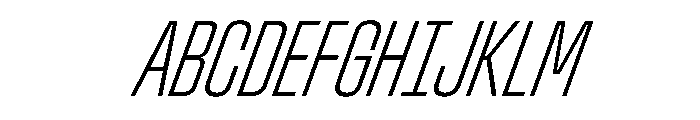 StardustVAR UltraCondensedExtraLightItalic Instance Font UPPERCASE