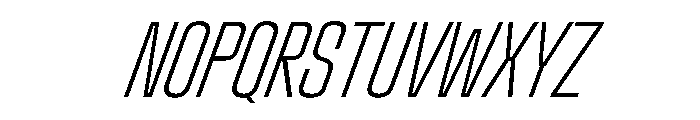 StardustVAR UltraCondensedExtraLightItalic Instance Font UPPERCASE