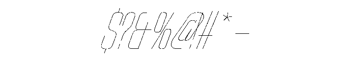StardustVAR UltraCondensedHairlineItalic Instance Font OTHER CHARS