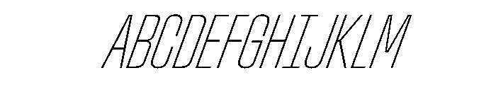 StardustVAR UltraCondensedThinItalic Instance Font UPPERCASE