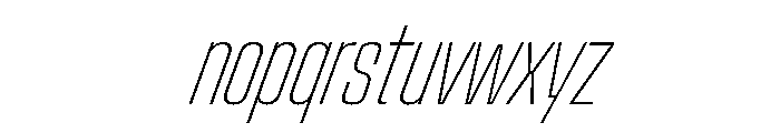 StardustVAR UltraCondensedThinItalic Instance Font LOWERCASE