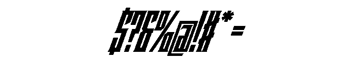 Staten XCompressedBlackOblique Instance Font OTHER CHARS