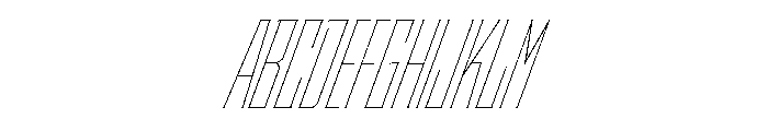 Staten XCompressedHairlineOblique Instance Font UPPERCASE