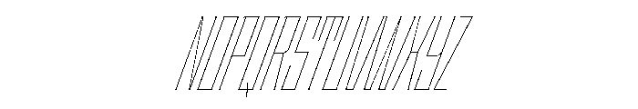 Staten XCompressedHairlineOblique Instance Font UPPERCASE