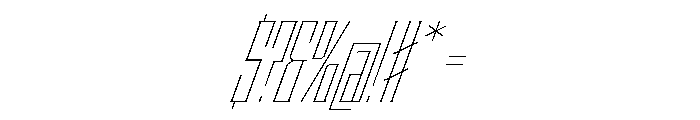 Staten XCompressedThinOblique Instance Font OTHER CHARS