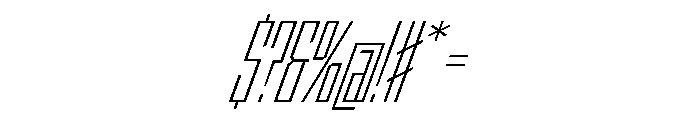 StatenSans XCompressedLightOblique Instance Font OTHER CHARS