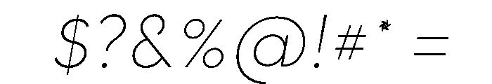 Strawford ExtraLightItalic Font OTHER CHARS