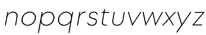Strawford ExtraLightItalic Font LOWERCASE