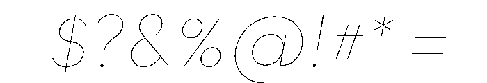 Strawford ThinItalic Font OTHER CHARS