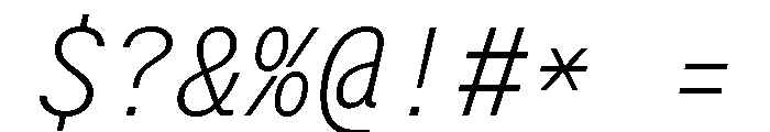 StroyMono ThinItalic Font OTHER CHARS