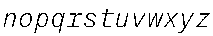 StroyMono ThinItalic Font LOWERCASE