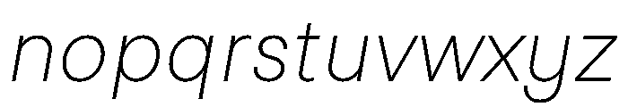 StudioFeixenSans UltralightItalic Font LOWERCASE