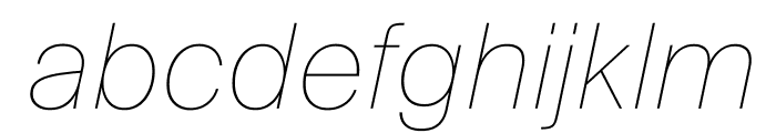 SuisseIntl UltralightItalic WebXL Font LOWERCASE