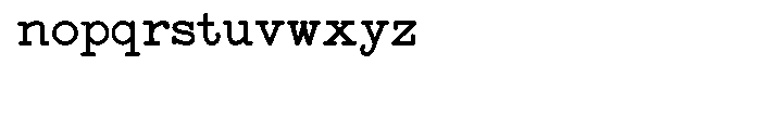 Standard Typewriter Font LOWERCASE