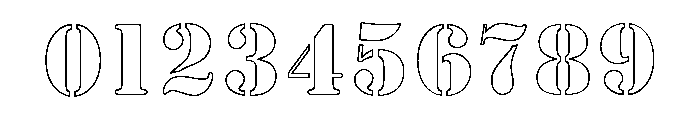 Stencil Outline Font OTHER CHARS