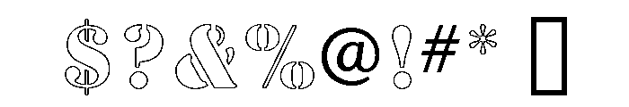 Stencil Outline Font OTHER CHARS