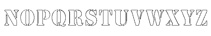 Stencil Outline Font UPPERCASE