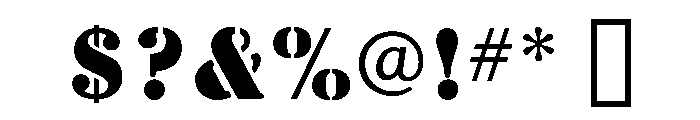 Stencil Regular Font OTHER CHARS