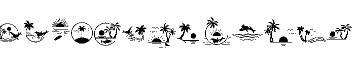Summer Beach Elements Font UPPERCASE
