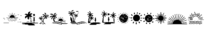Summer Beach Elements Font LOWERCASE