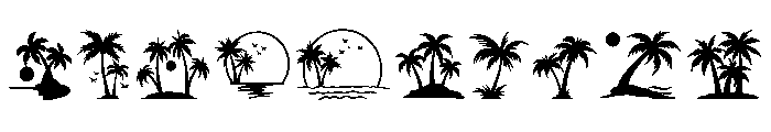 Summer Palm Tree Set Font OTHER CHARS