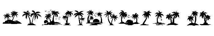 Summer Palm Tree Set Font UPPERCASE