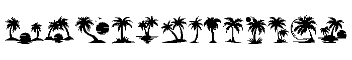 Summer Palm Tree Set Font UPPERCASE