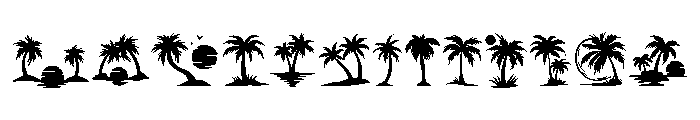 Summer Palm Tree Set Font LOWERCASE