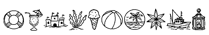 Summer Paradise Doodle Font OTHER CHARS