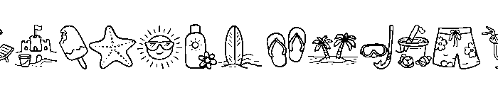 Summer Party Doodles Font UPPERCASE