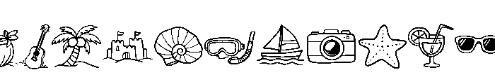 Summer Party Doodles Font UPPERCASE