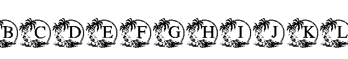 Summer Tropical Frame Font UPPERCASE