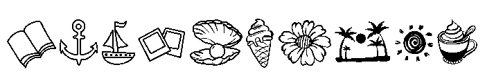 Summer beach doodle Font OTHER CHARS