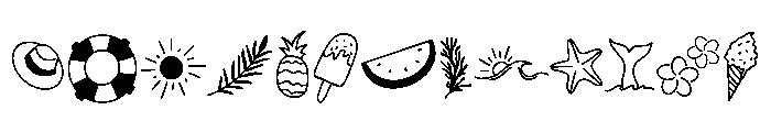Summer beach doodle Font UPPERCASE