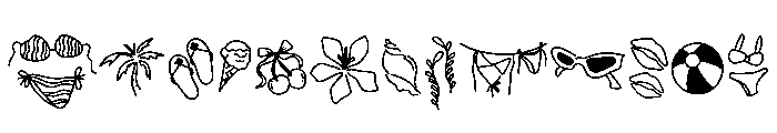 Summer beach doodle FONT