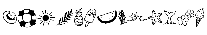 Summer beach doodle Font LOWERCASE